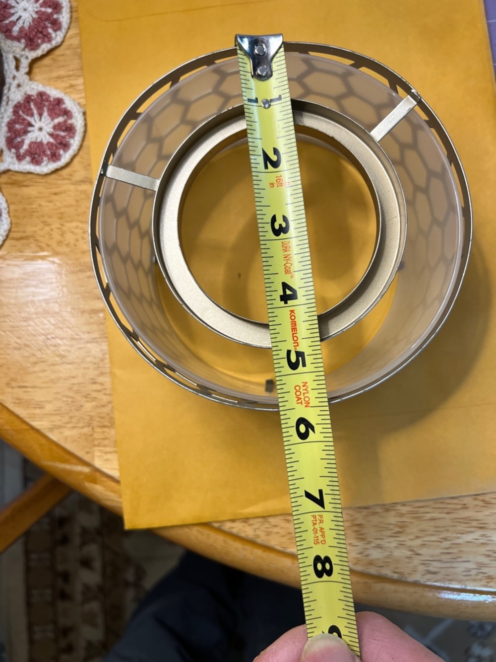 Yankee Candle Gray Honeycomb Metal Candle Shade, for 3” diameter open - Picture 8 of 11